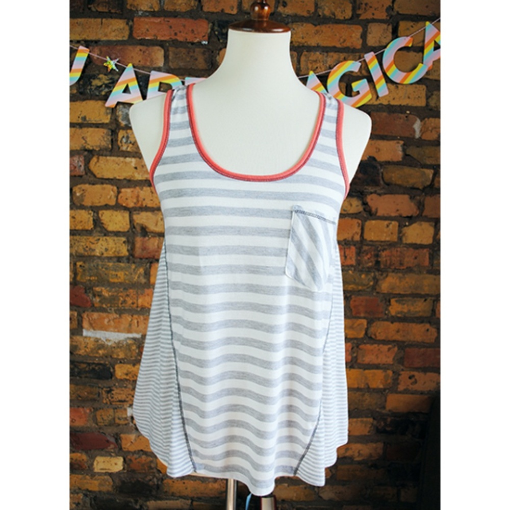 REWIND Striped Lace Back Tank
